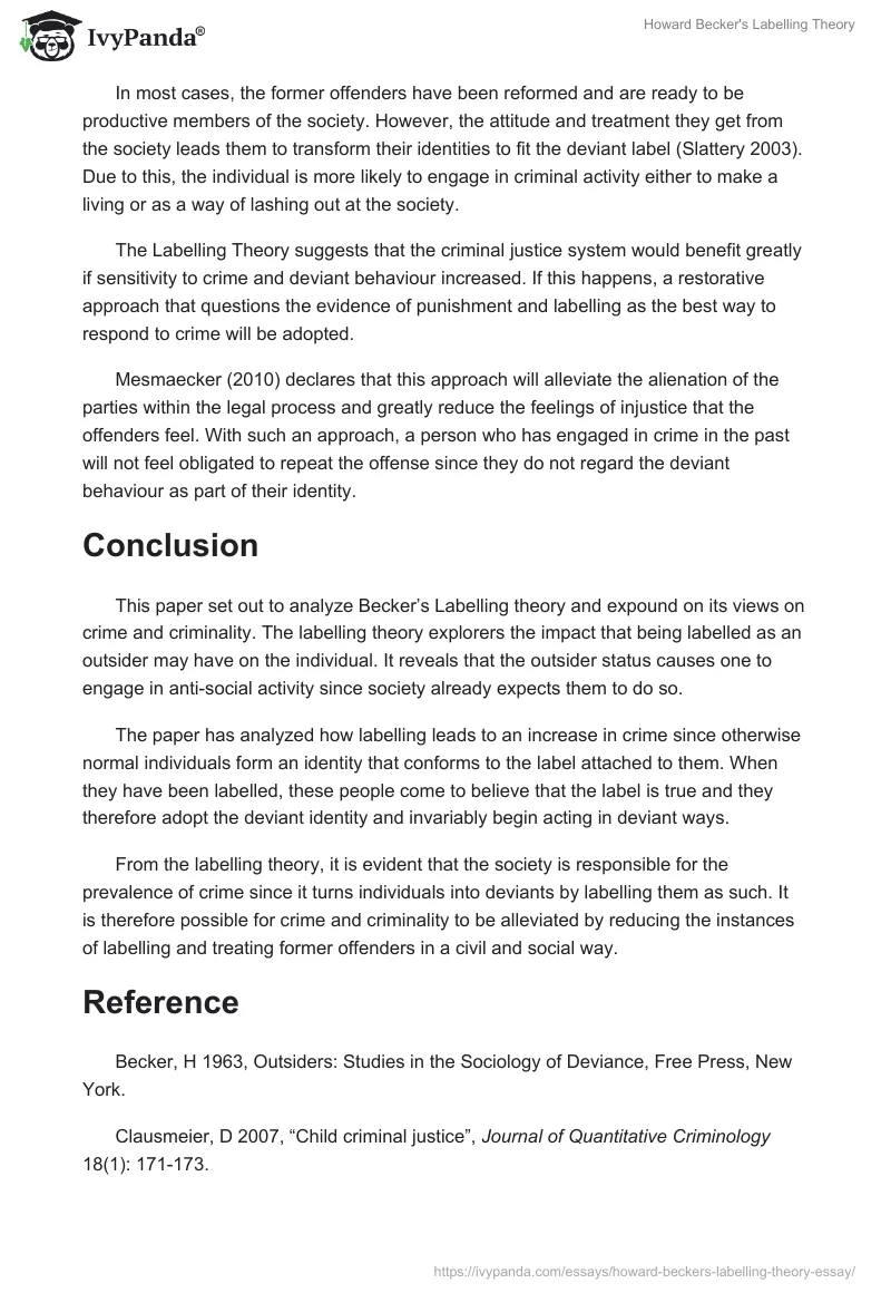 Howard Becker's Labelling Theory. Page 5