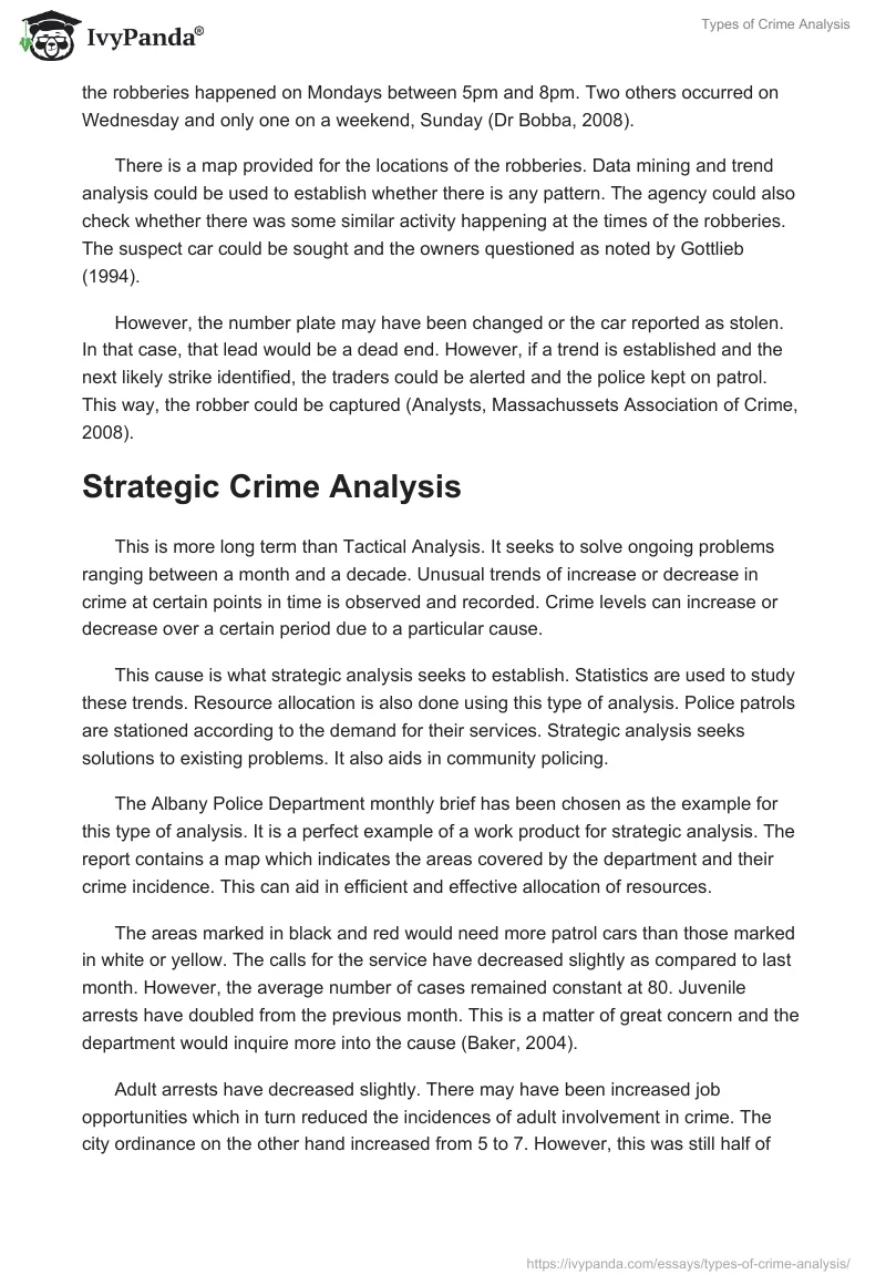 Types of Crime Analysis. Page 2