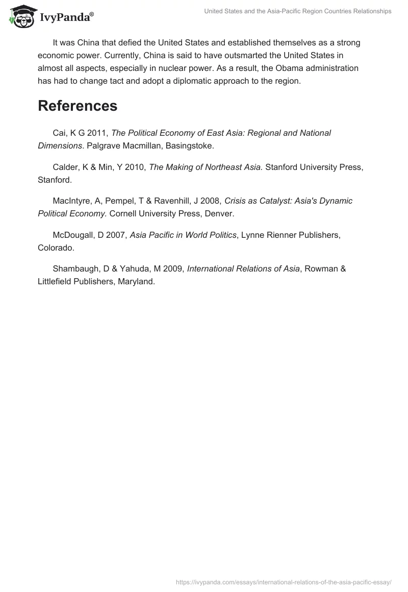 United States and the Asia-Pacific Region Countries Relationships. Page 4