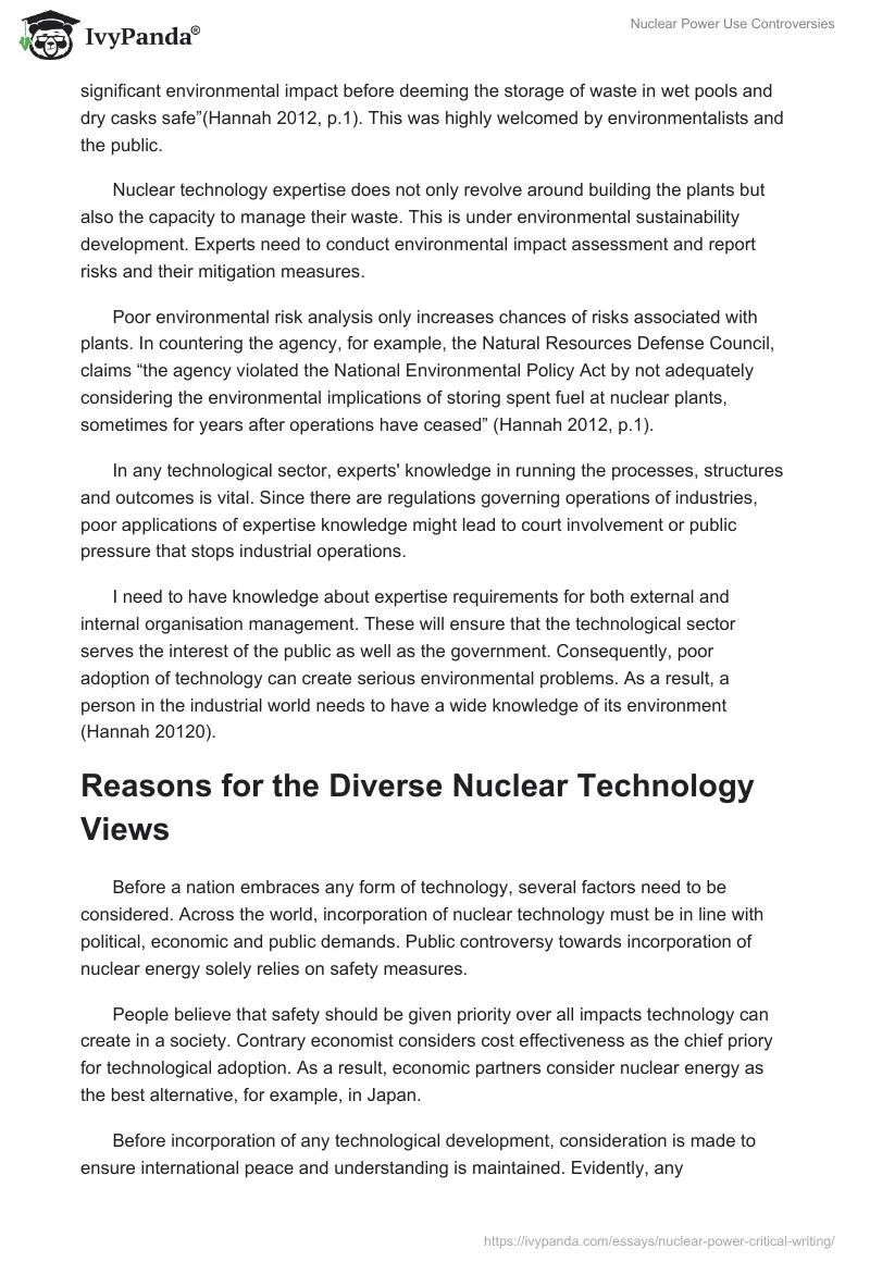 Nuclear Power Use Controversies. Page 4