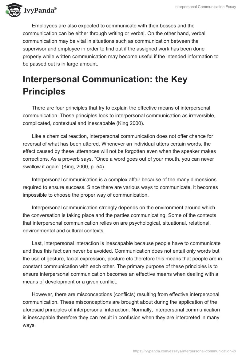 Interpersonal Communication Essay. Page 3
