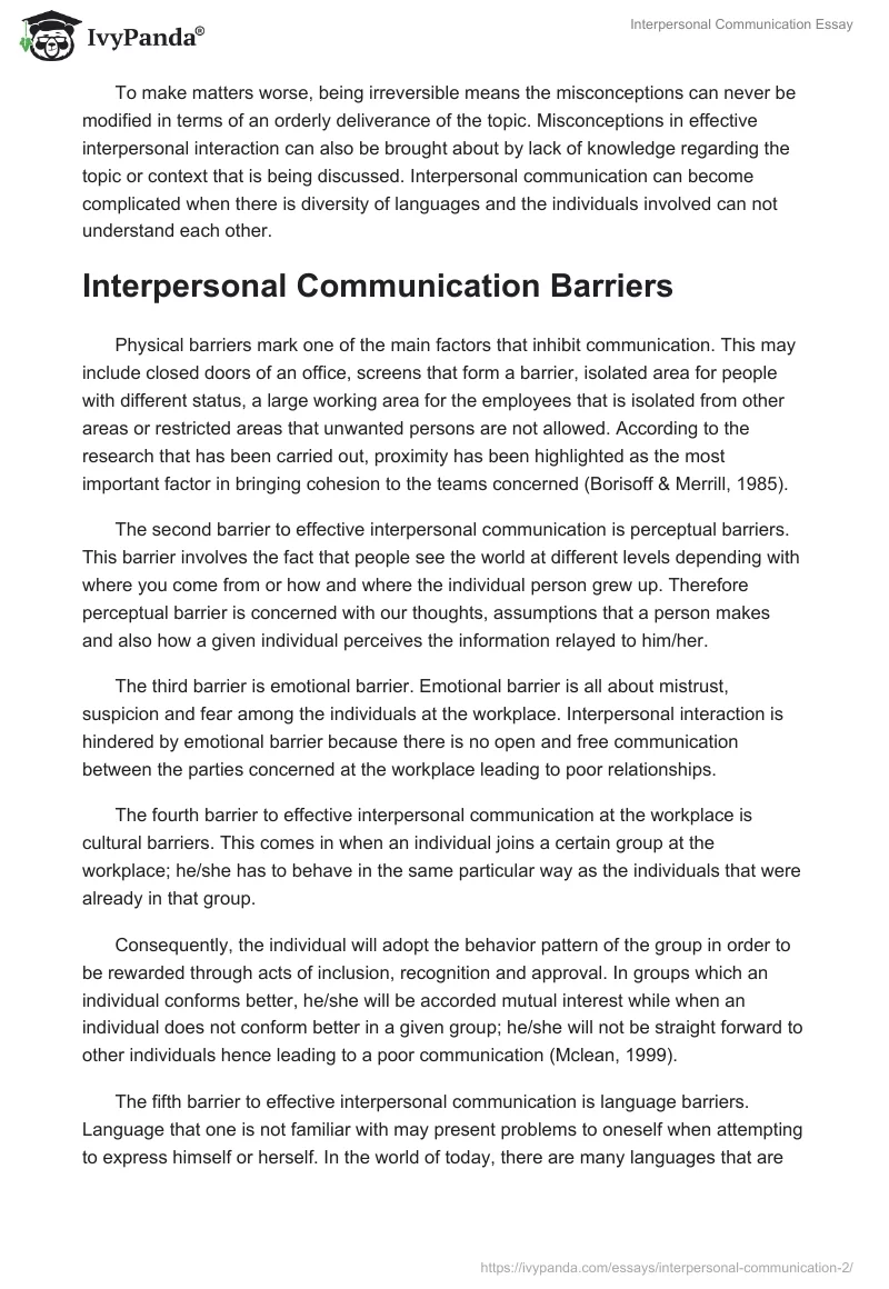 Interpersonal Communication Essay. Page 4