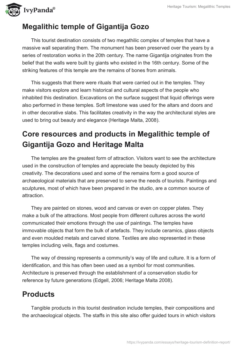 Heritage Tourism: Megalithic Temples. Page 2