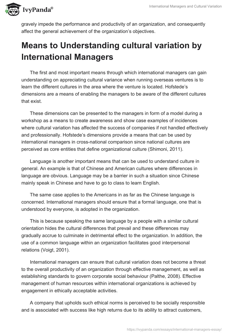 International Managers and Cultural Variation. Page 5