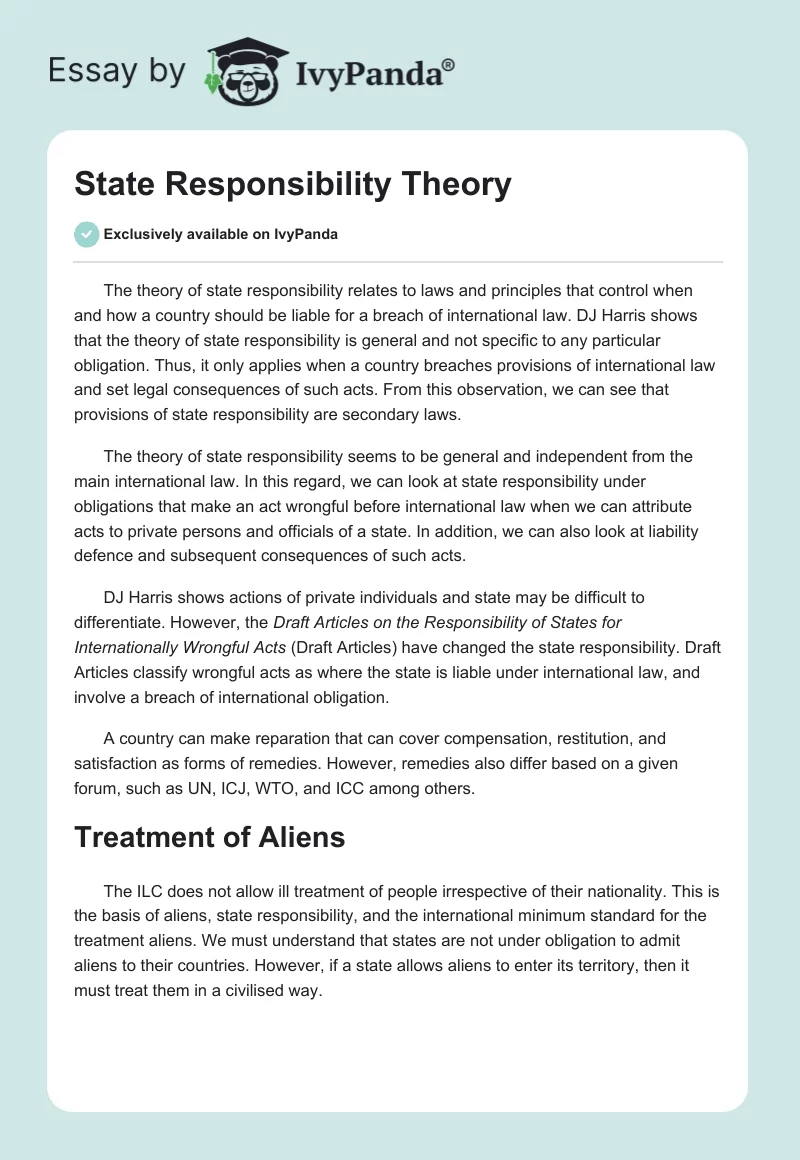 State Responsibility Theory. Page 1