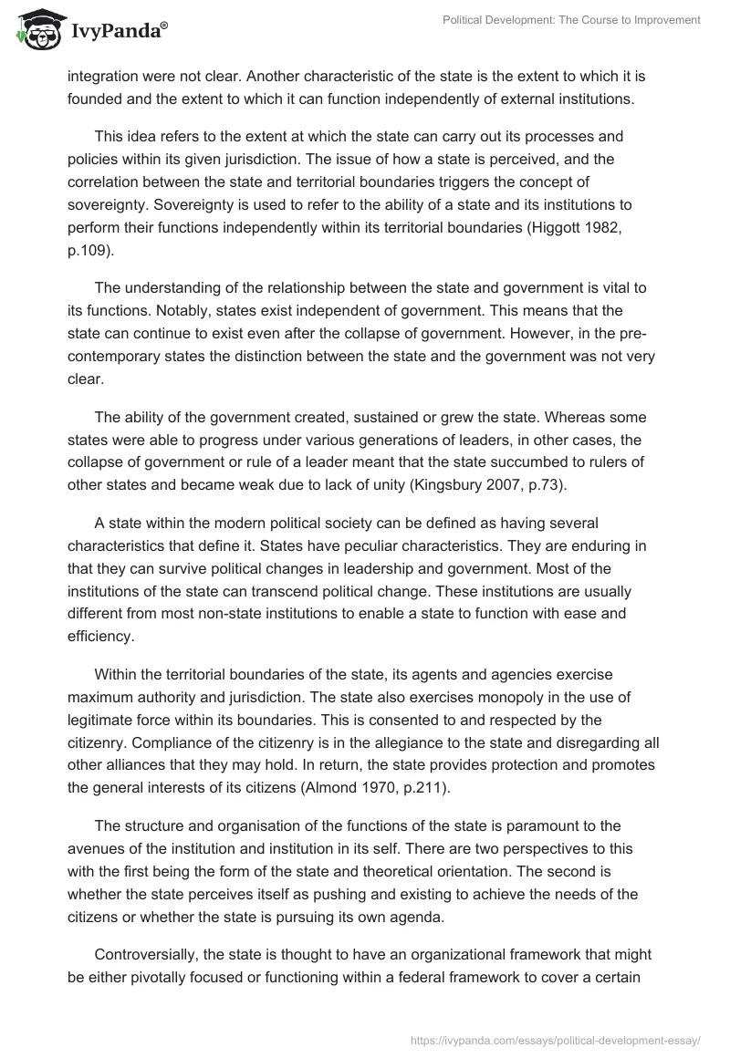 Political Development: The Course to Improvement. Page 5