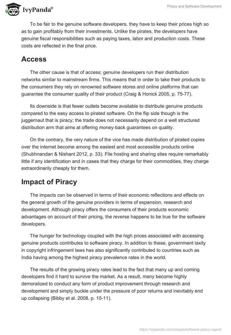 Piracy and Software Development. Page 3
