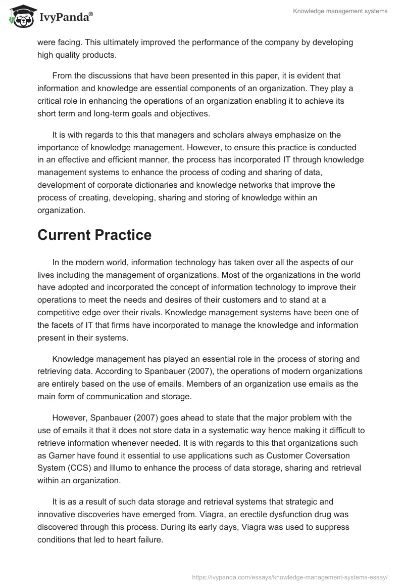 Knowledge management systems. Page 4