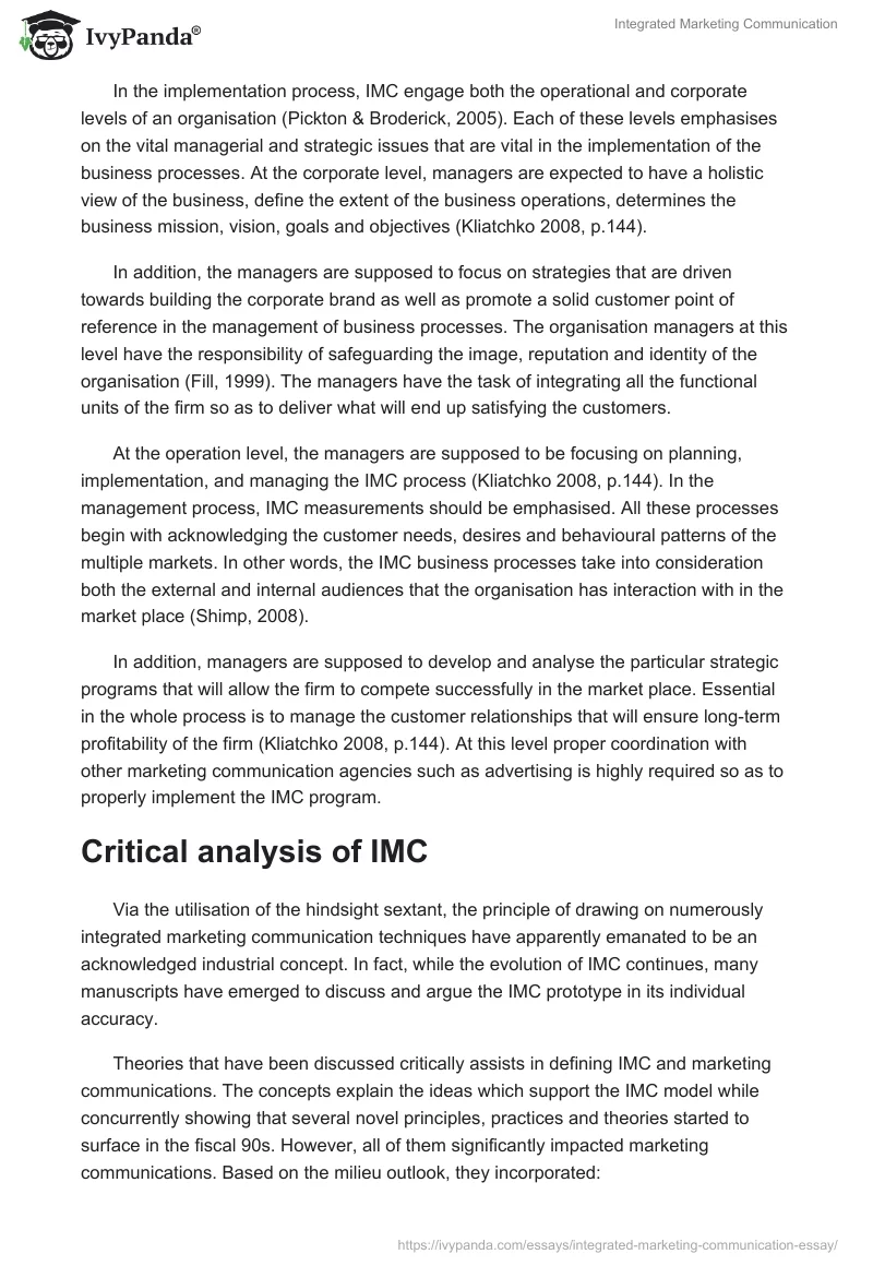 Integrated Marketing Communication. Page 4