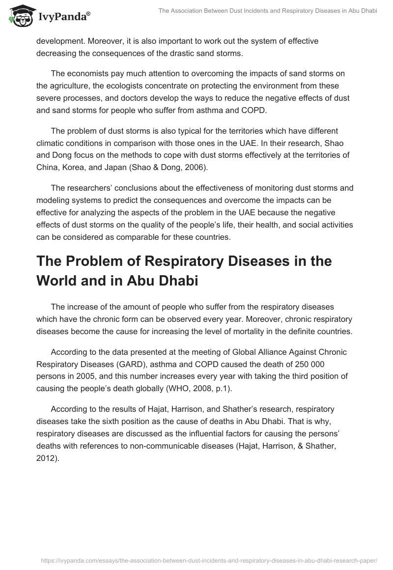 The Association Between Dust Incidents and Respiratory Diseases in Abu Dhabi. Page 3