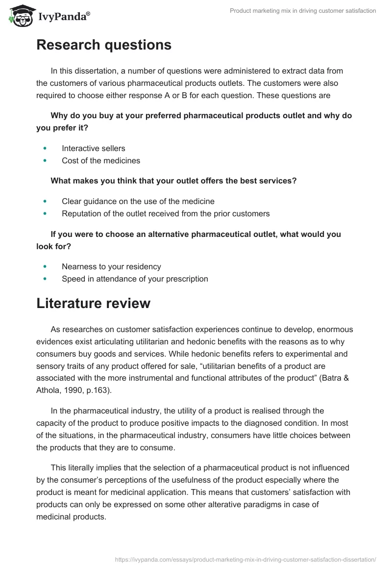 Product marketing mix in driving customer satisfaction. Page 4