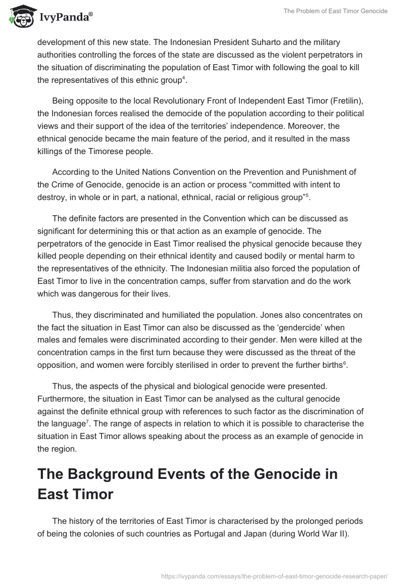 The Problem of East Timor Genocide. Page 2