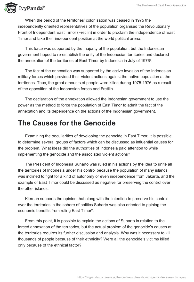 The Problem of East Timor Genocide. Page 3