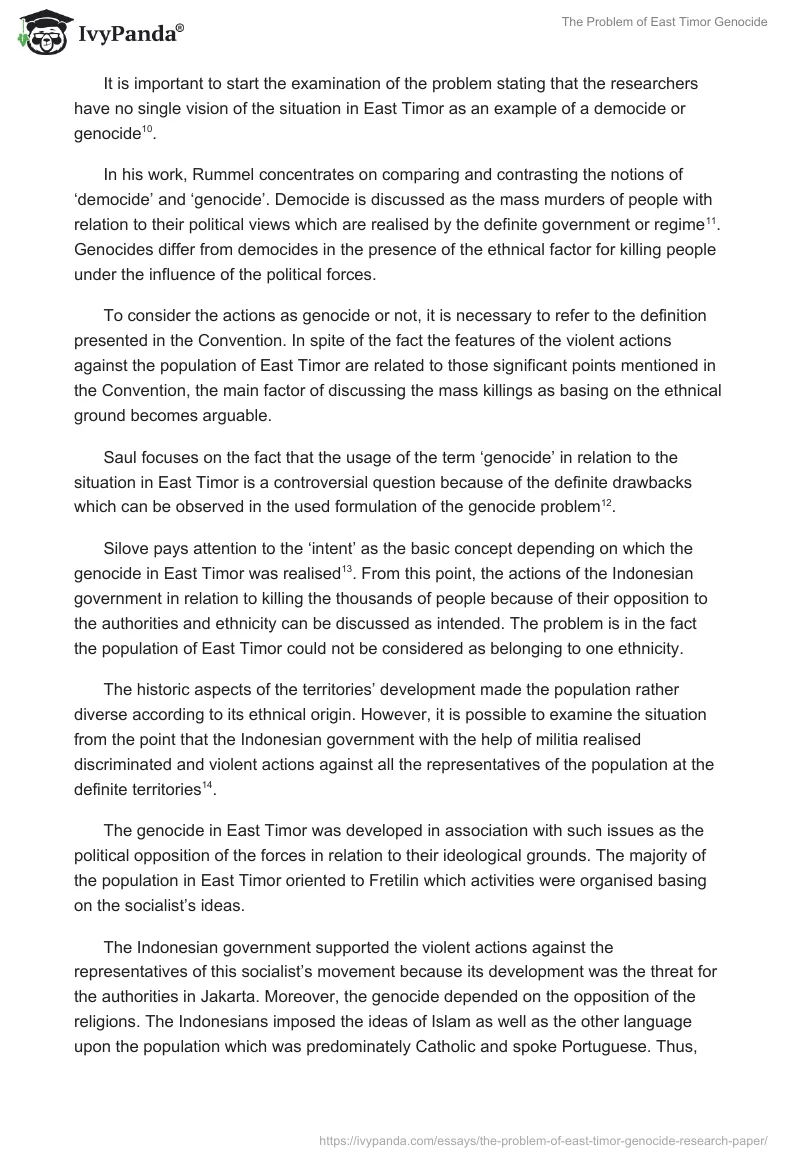 The Problem of East Timor Genocide. Page 4