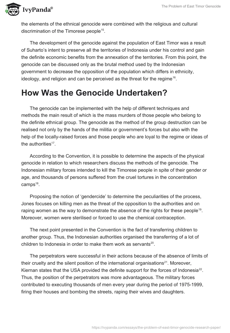 The Problem of East Timor Genocide. Page 5