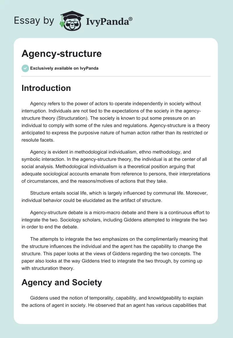 Agency-structure. Page 1
