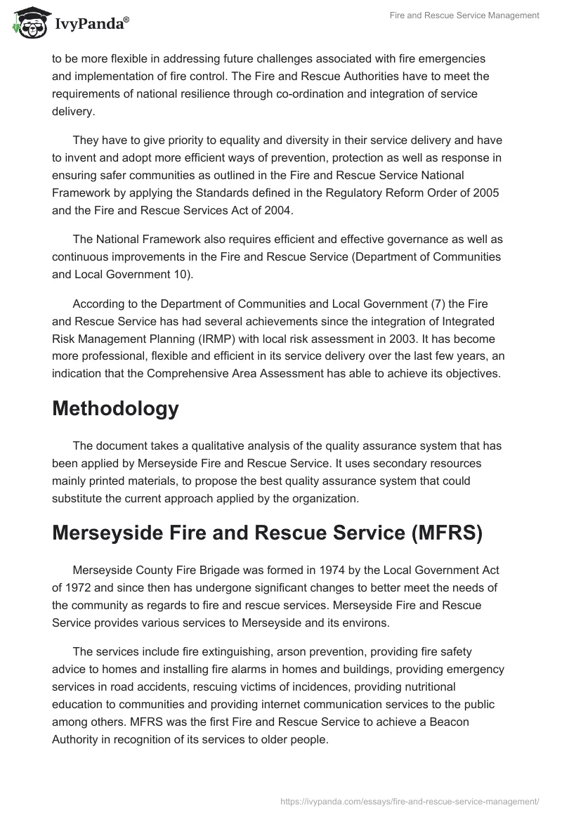 Fire and Rescue Service Management. Page 2