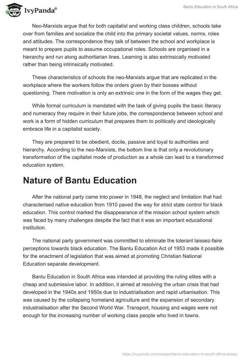 Bantu Education in South Africa. Page 3
