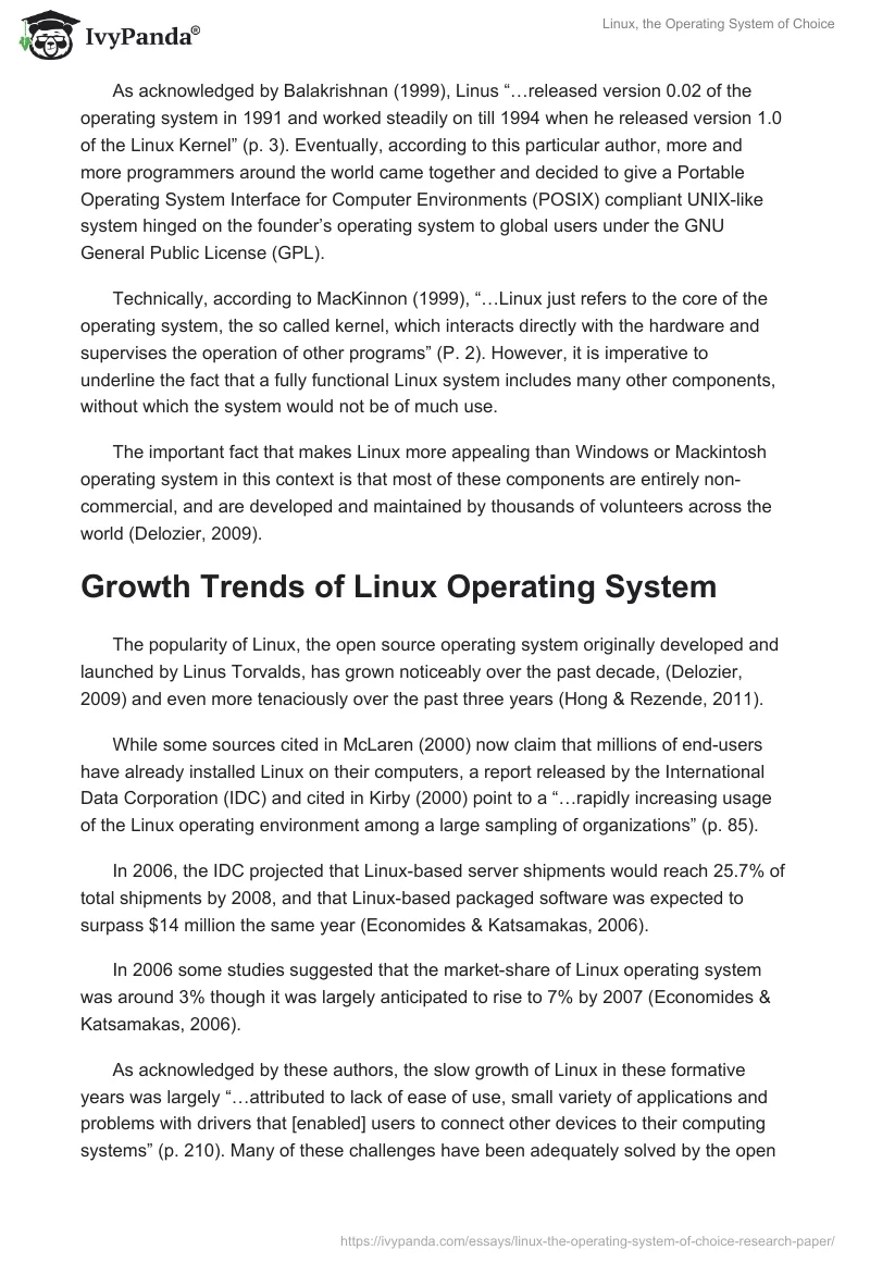 Linux, the Operating System of Choice. Page 2