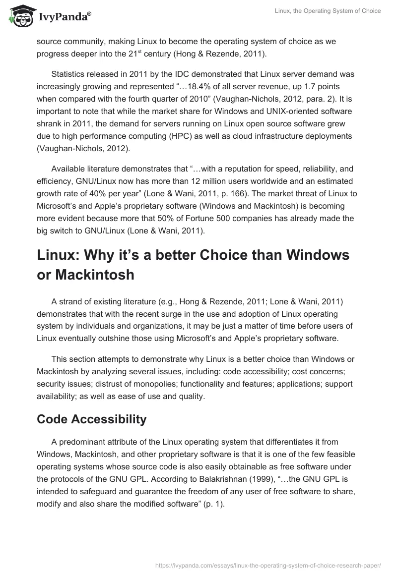 Linux, the Operating System of Choice. Page 3