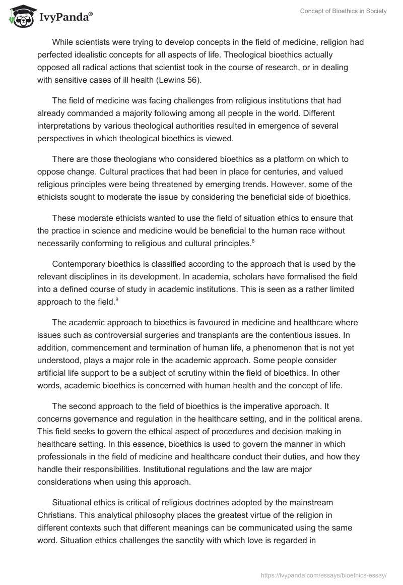 Concept of Bioethics in Society. Page 3