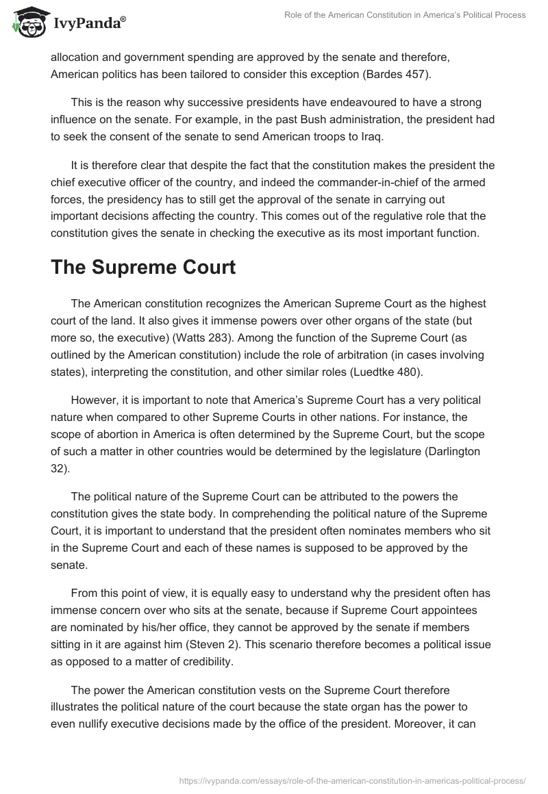 Role of the American Constitution in America’s Political Process. Page 3
