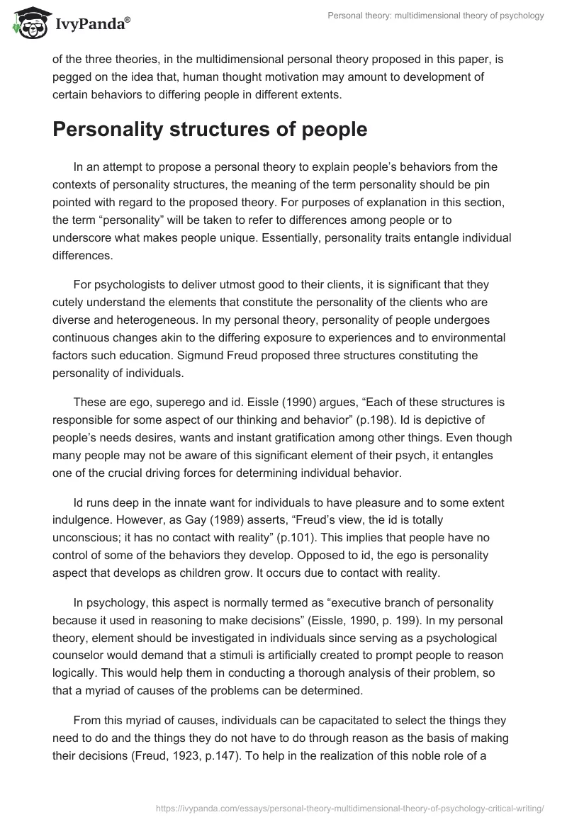 Personal theory: multidimensional theory of psychology. Page 2