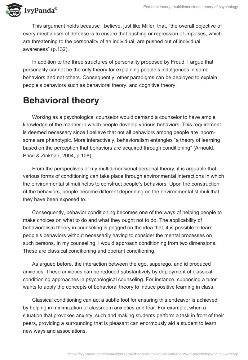 Personal theory: multidimensional theory of psychology. Page 4