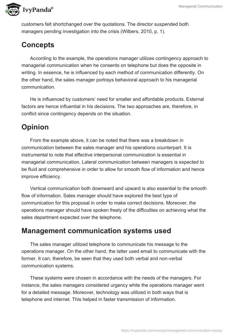 Managerial Communication. Page 2