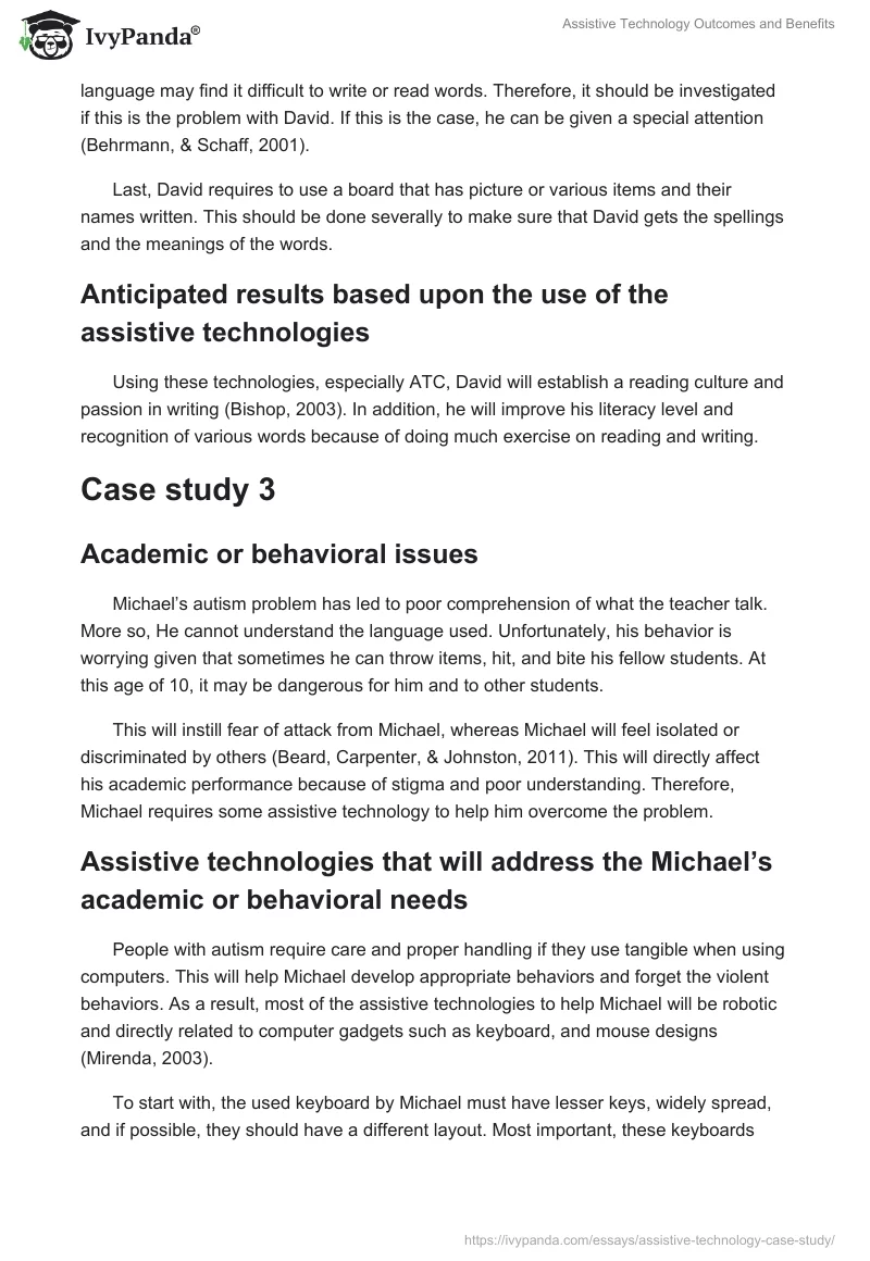 Assistive Technology Outcomes and Benefits. Page 4