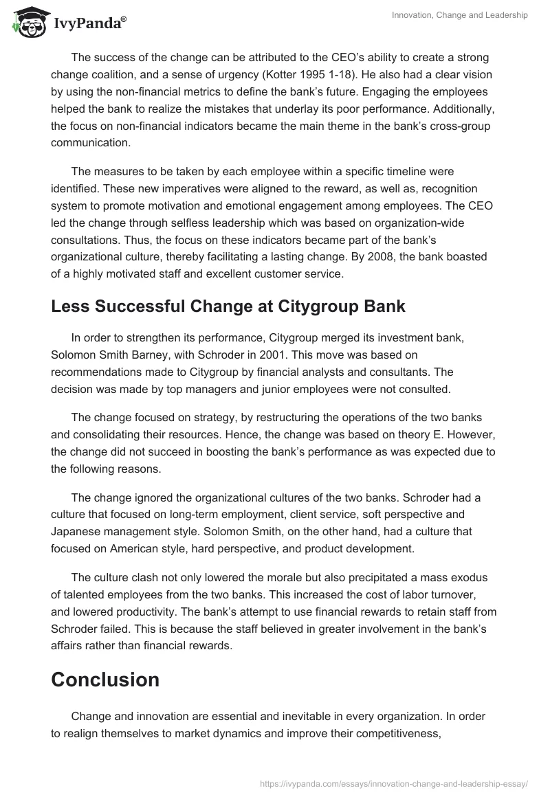 Innovation, Change and Leadership. Page 5