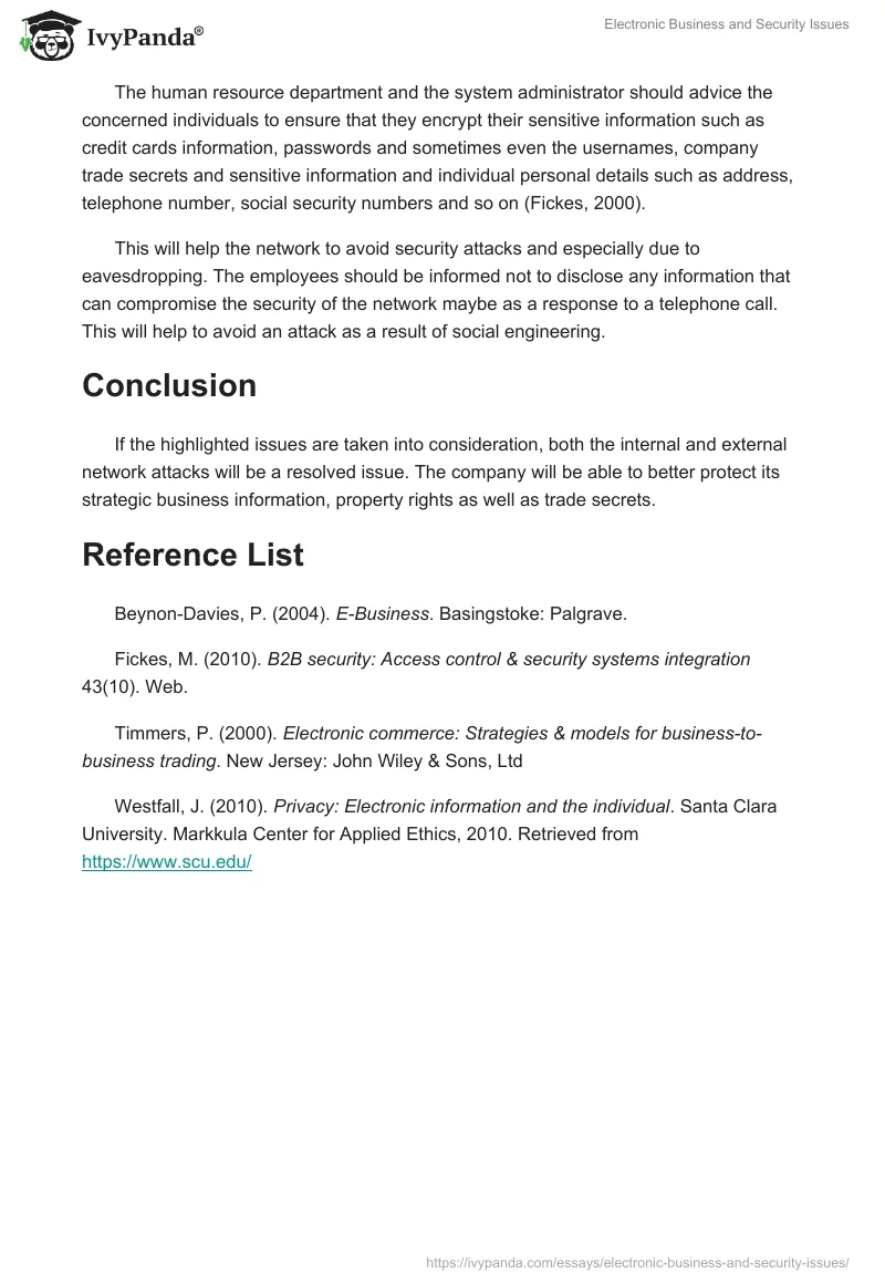 Electronic Business and Security Issues. Page 5