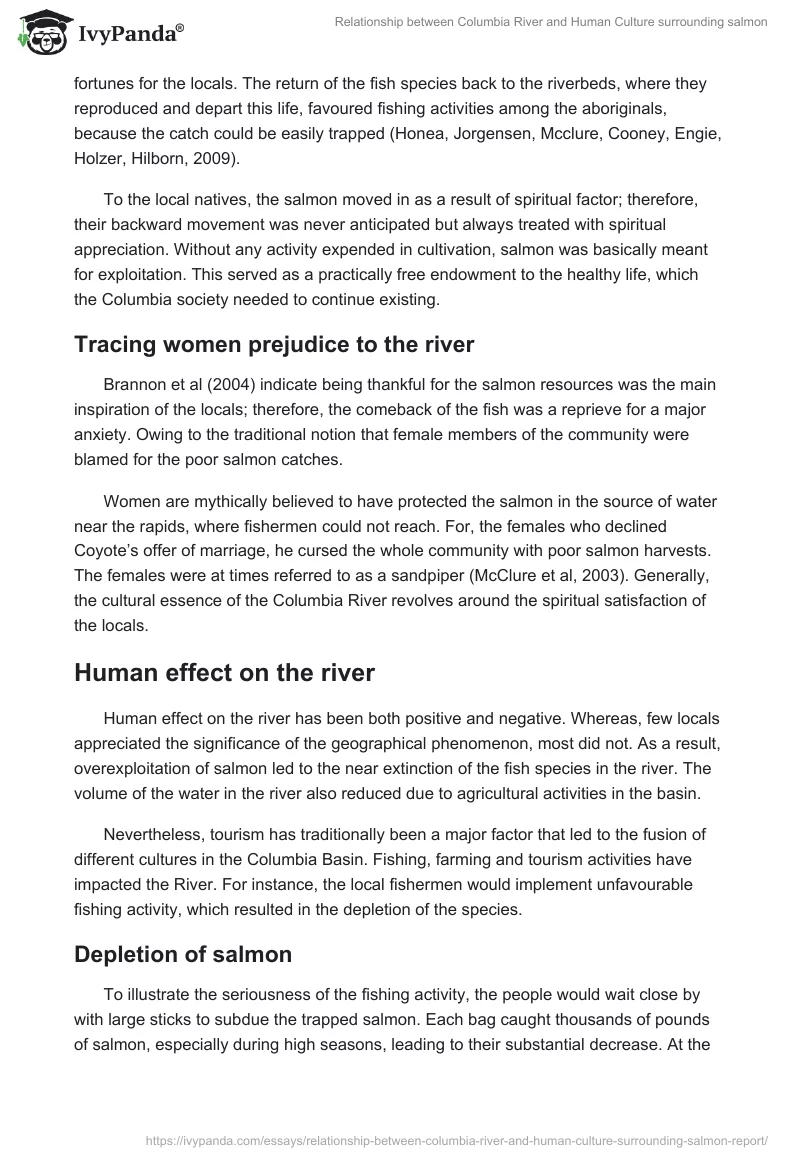 Relationship Between Columbia River and Human Culture Surrounding Salmon. Page 3
