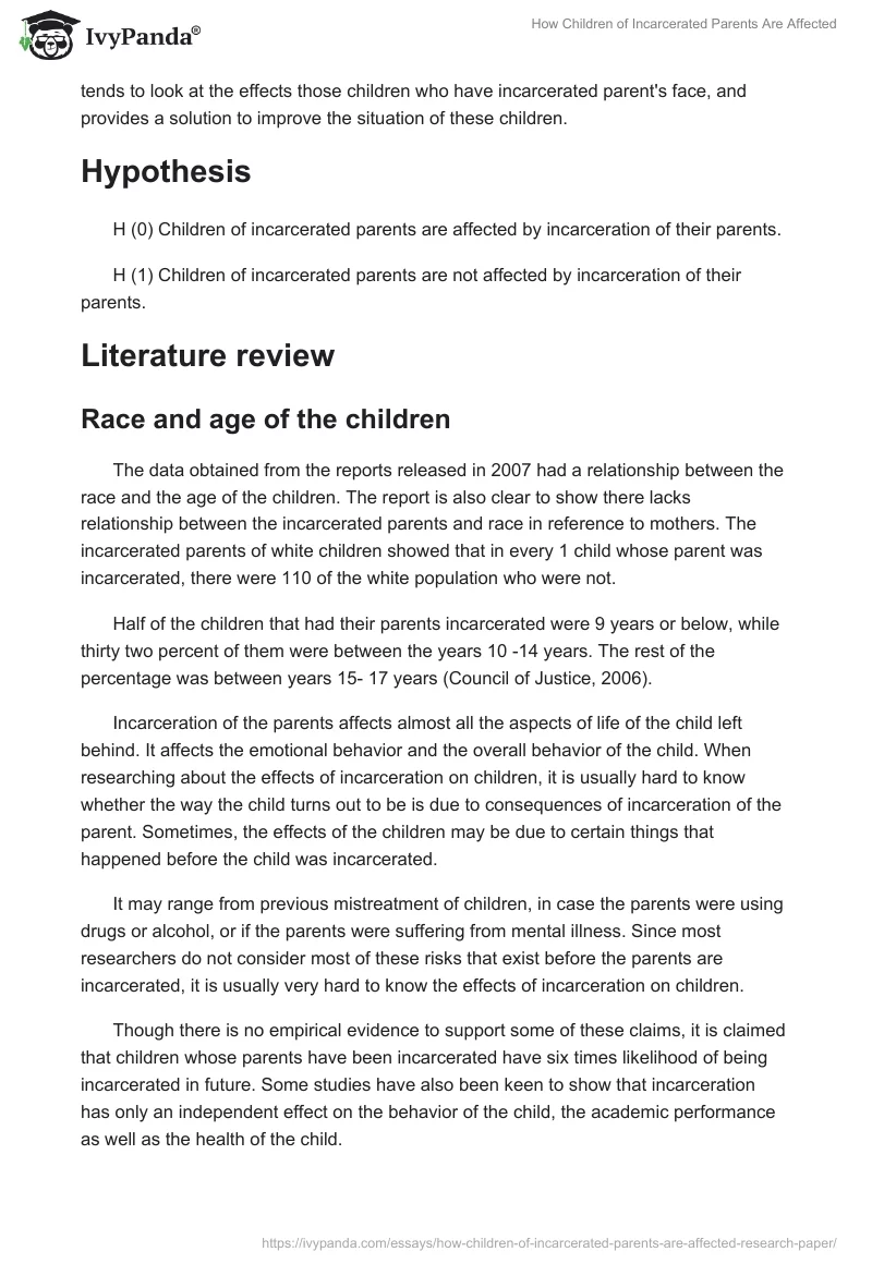 How Children of Incarcerated Parents Are Affected. Page 2
