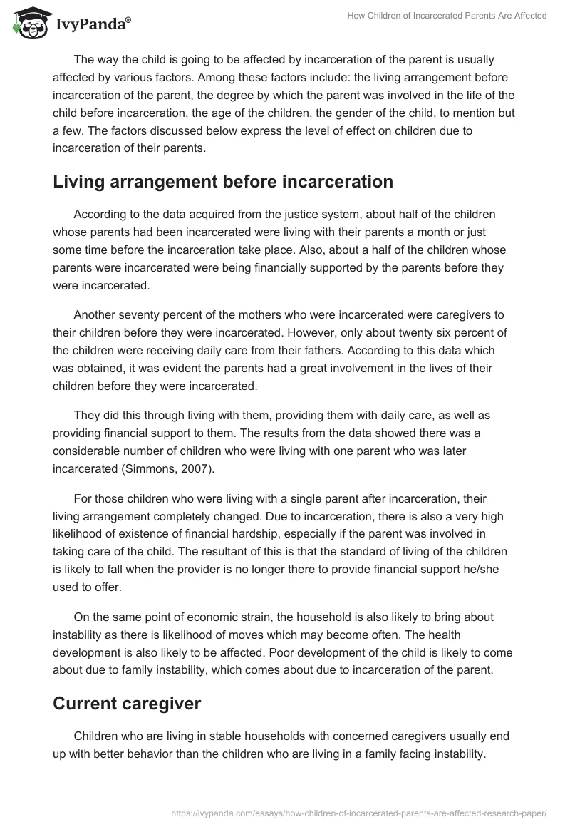 How Children of Incarcerated Parents Are Affected. Page 3