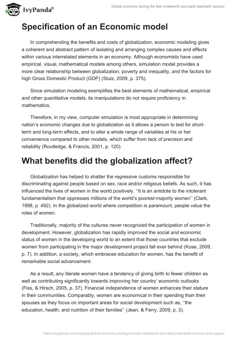 Global economy during the late nineteenth and early twentieth century. Page 2