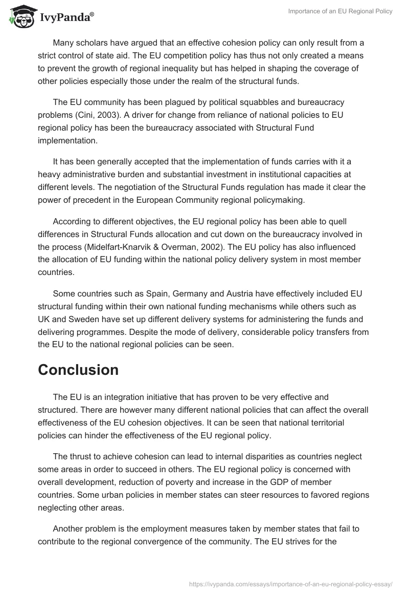 Importance of an EU Regional Policy. Page 5