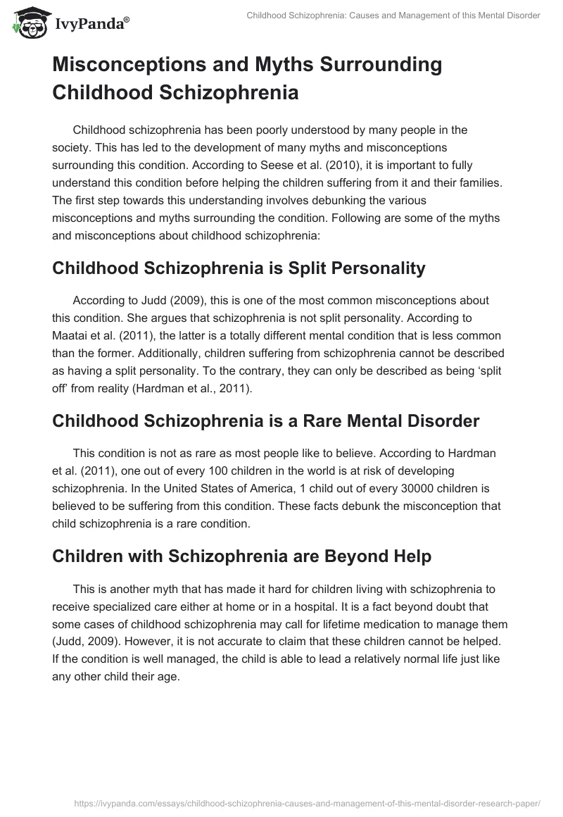 Childhood Schizophrenia: Causes and Management of This Mental Disorder. Page 5