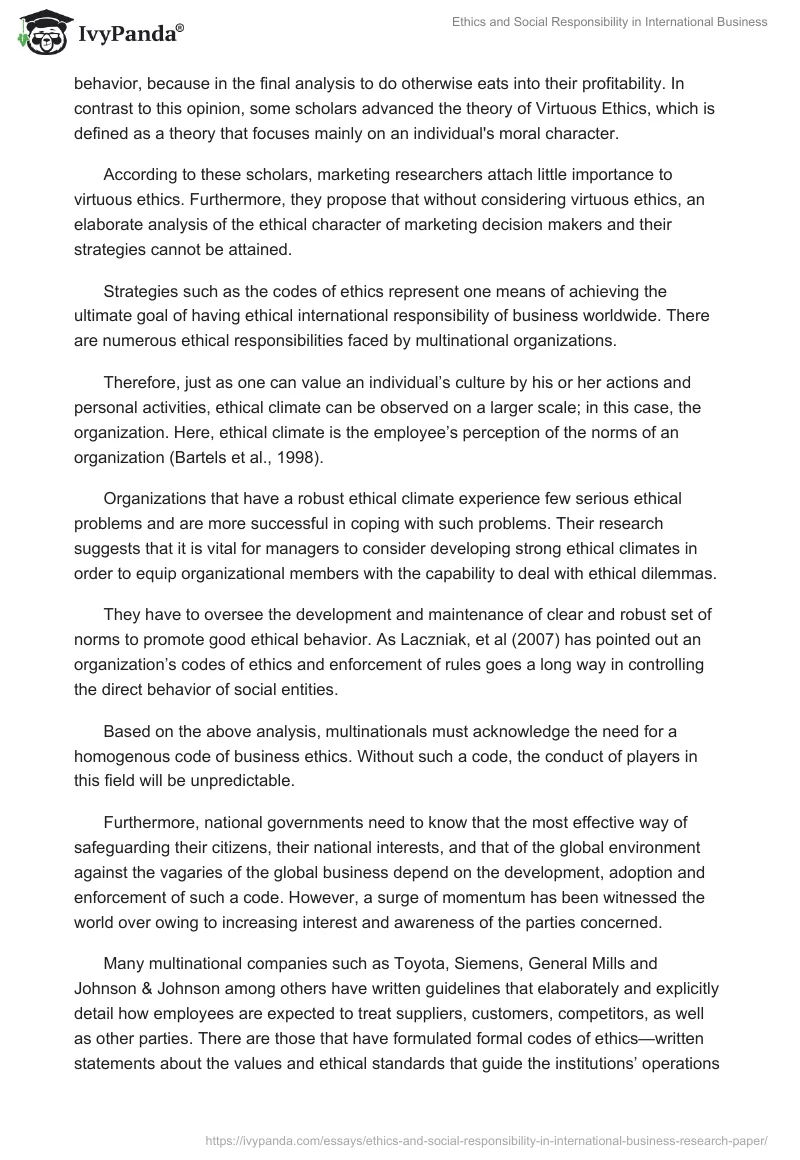 Ethics and Social Responsibility in International Business. Page 2