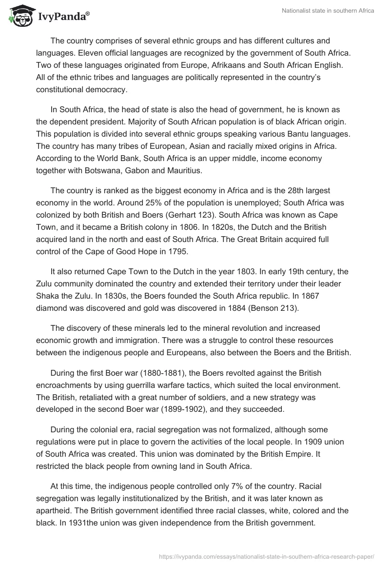 Nationalist State in Southern Africa. Page 2