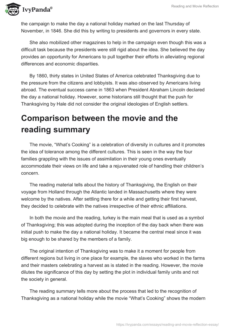Reading and Movie Reflection. Page 4