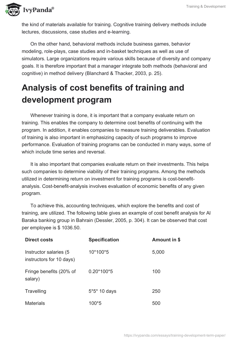 Training & Development. Page 4