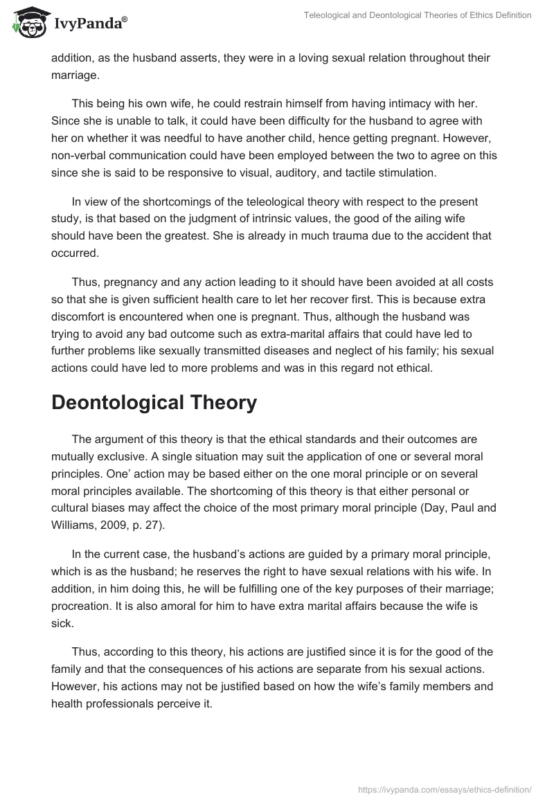 Teleological and Deontological Theories of Ethics Definition. Page 3