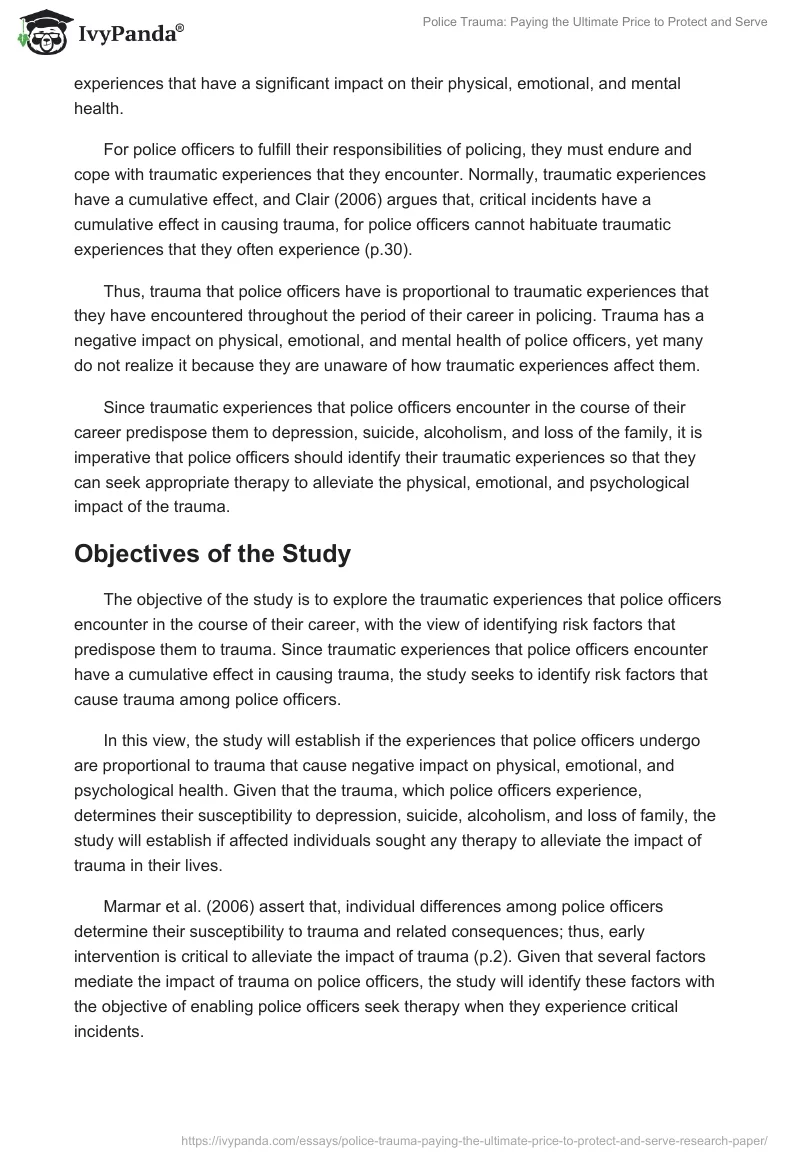 Police Trauma: Paying the Ultimate Price to Protect and Serve. Page 2