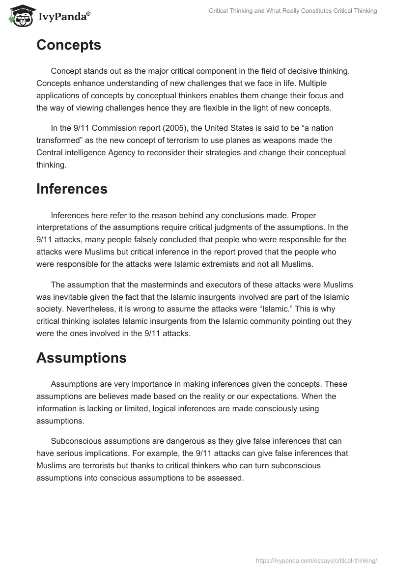Critical Thinking and What Really Constitutes Critical Thinking. Page 3