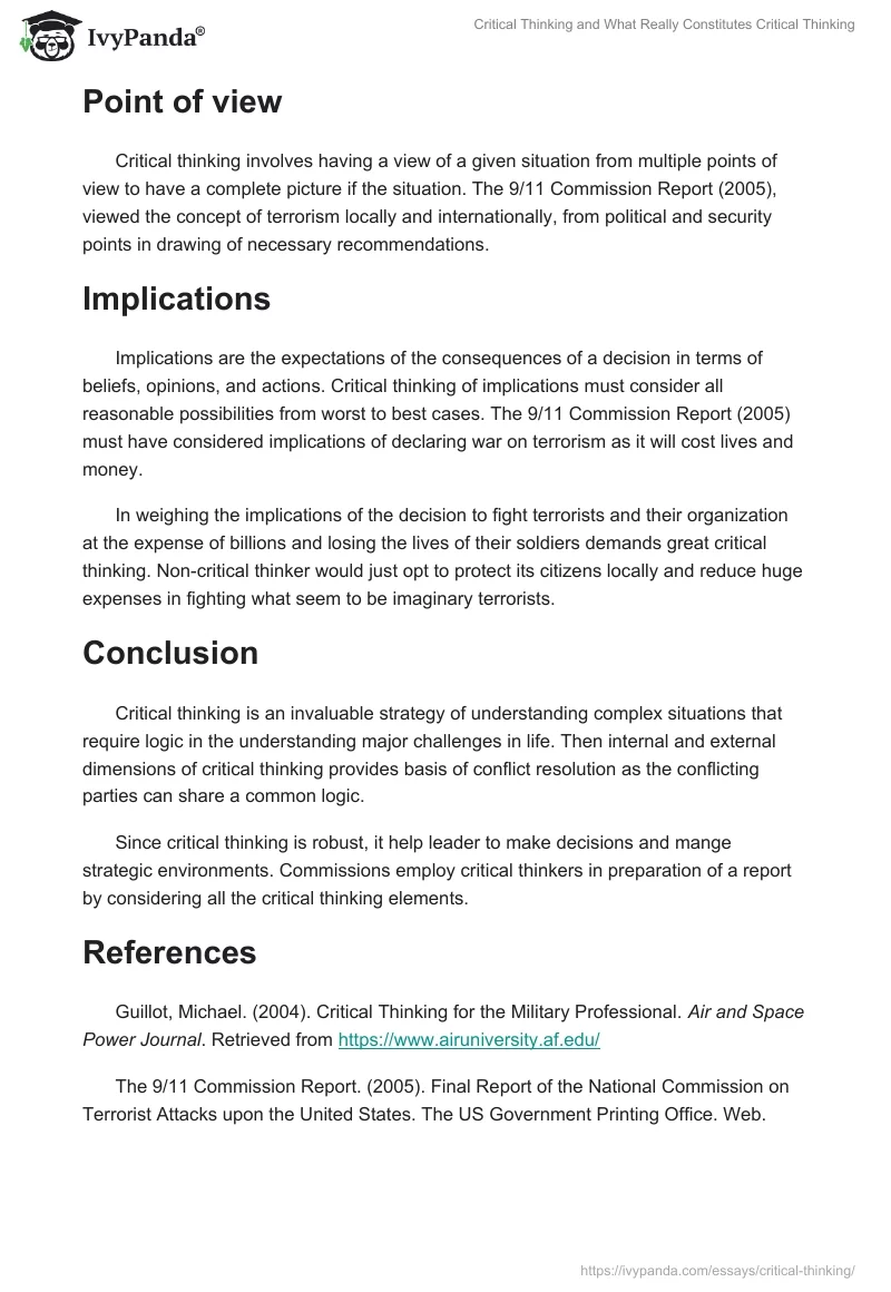 Critical Thinking and What Really Constitutes Critical Thinking. Page 4