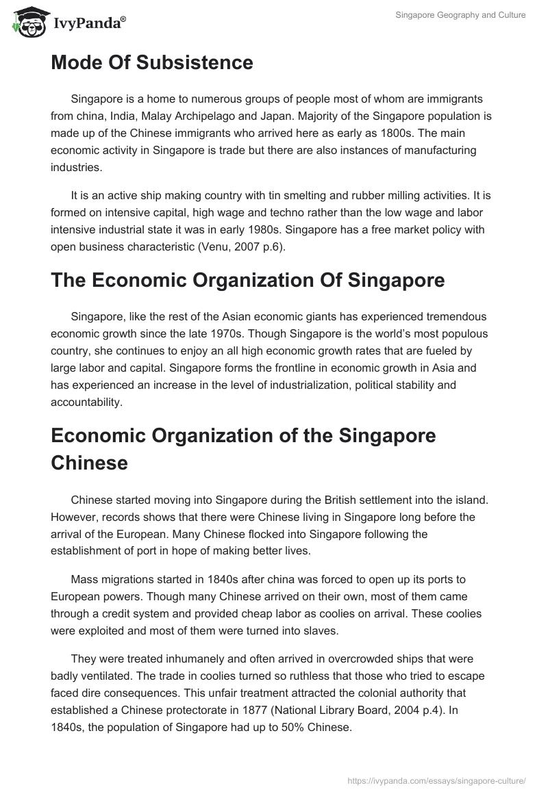 Singapore Geography and Culture. Page 2