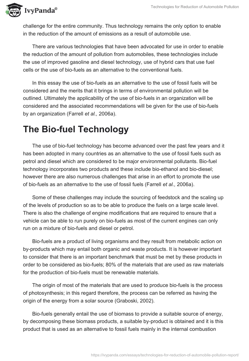 Technologies for Reduction of Automobile Pollution. Page 2