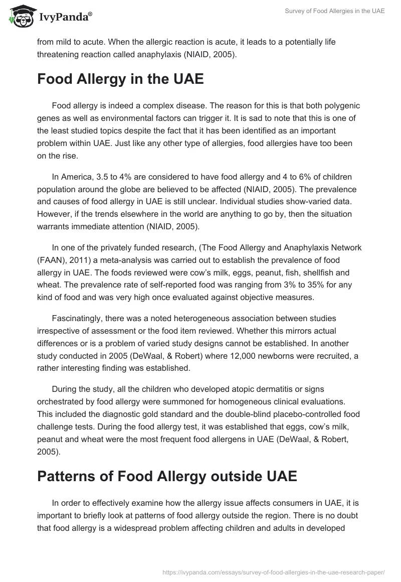 Survey of Food Allergies in the UAE. Page 4