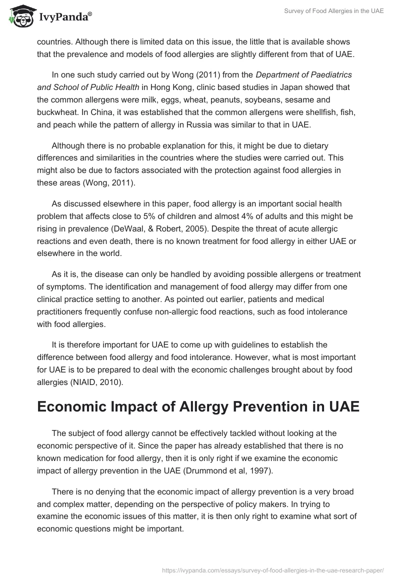 Survey of Food Allergies in the UAE. Page 5